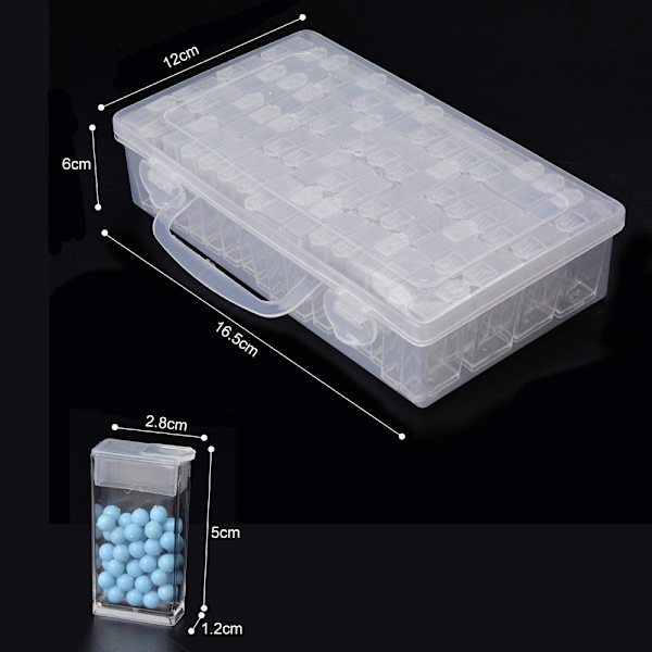 42/84 rutnät transparent låda DIY handgjord pärlad diamantmålning förvaringslåda glas riskorn pärllåda nagelkonst tillbehörslåda