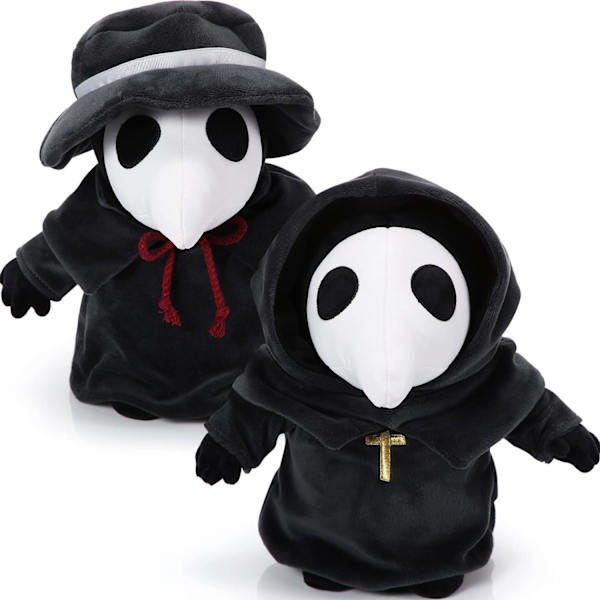 2 kappaletta korppi lääkäri täytetyt eläimet 12 tuumaa Halloween korppi pehmolelu musta pelottava lääkäri lintu täytetty pehmolelu nukke Halloweeniin
