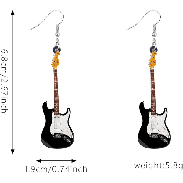 Akryl søte musikkbass elektriske gitar øredobber sjarm instrument dråpe dinglende smykker gaver til kvinner tenåringsjenter