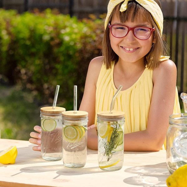 Uusiokäyttöiset Lasipillit, Kirkas Lasinen Juomapilli - Täydellinen Smoothieille, Milkshakeille, Teelle, Mehulle