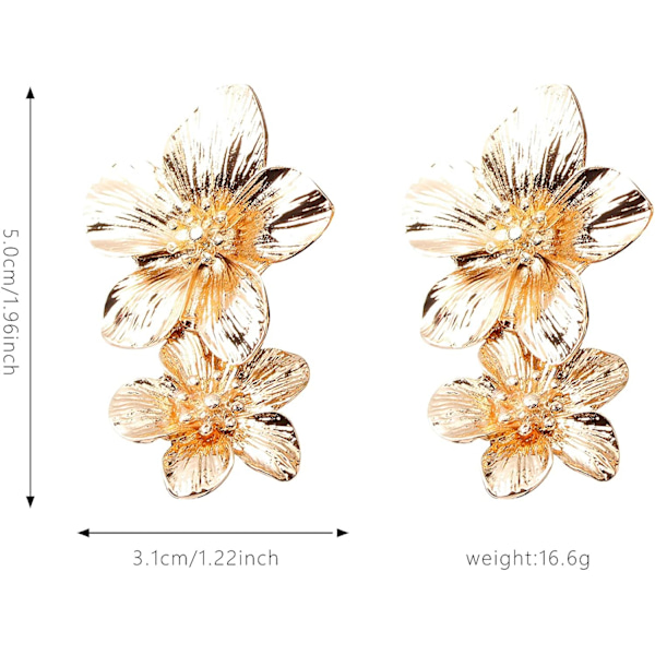Boho Blomster Ørestikker til Kvinder Piger Blomsterformet Daisy Øreringe med Guld Bud