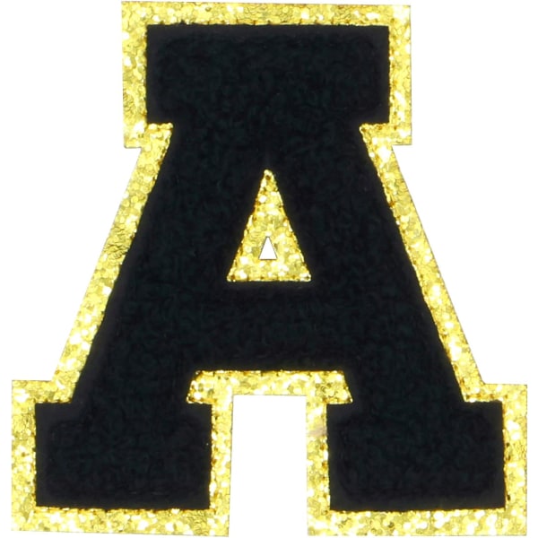 Letter Patch Sweater， Engelska bokstaven A-Z Stryk på reparationslappar Alfabetsömnad Applikationer Klädmärken（Svart A-Z）A-ZBlack