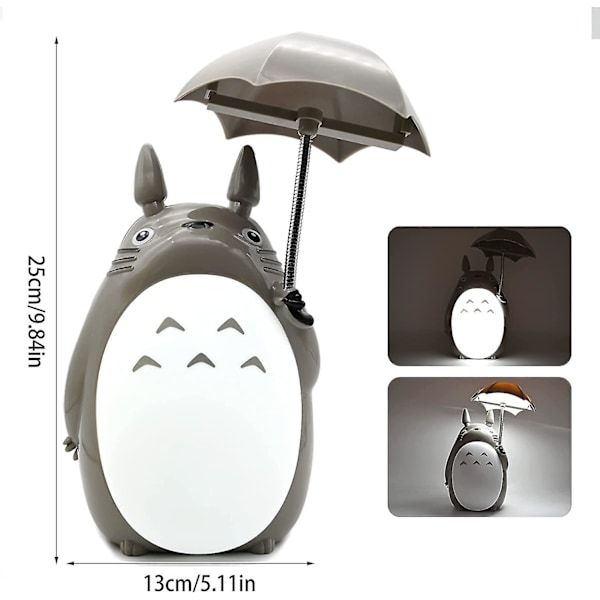 Min granne söta saker nattlampa, Totoro merchandise, med 2 lägen för sovrums nattlampa läslampa bästa gåvor för flickor pojkar och vänner