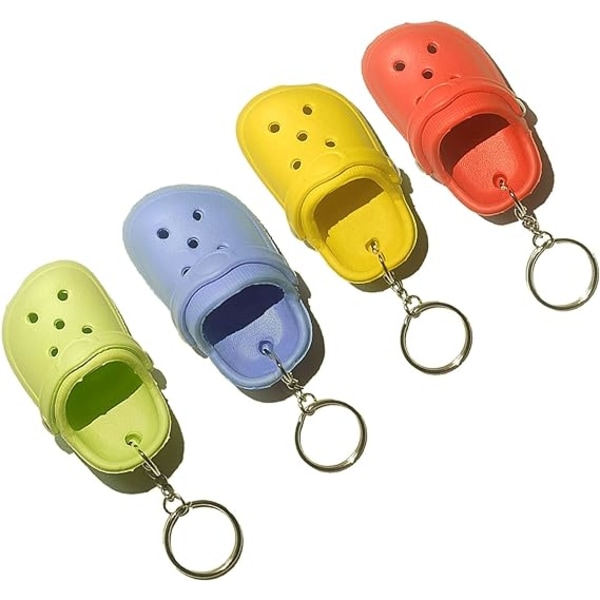 4 kpl Söpö avaimenperä kenkäkorut avaimenperä, naisten söpöt kengät tyylinen avaimenperä, tossujen miniavaimenperät irtotavarana askartelulahjaksi