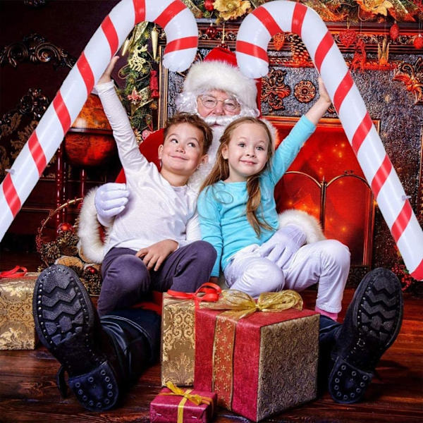 6 stk. 87CM oppustelige slikstokke julepynt, store Grinch julepynt udendørs hoveddør slikstokke juletræspynt