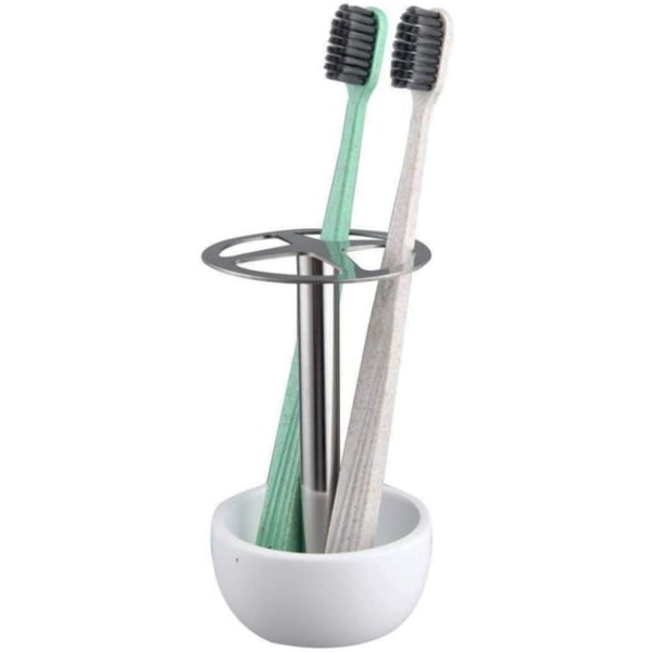 Tandborsthållare, multifunktionell tandborsthållare för badrumsskåp, avdelare i rostfritt stål, snygg design, rymmer 4 standardborstar