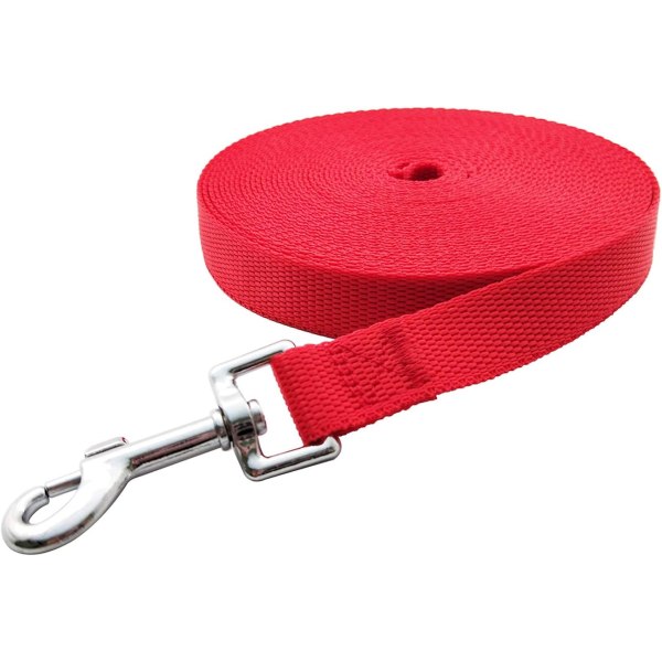 Nylon treningshundebånd for små, mellomstore og store hunder, 15ft 20ft 30ft 50ft lang bånd Hund/Valp Bånd for Lydighet Tilbakekallingstrening, Camping20ftRød