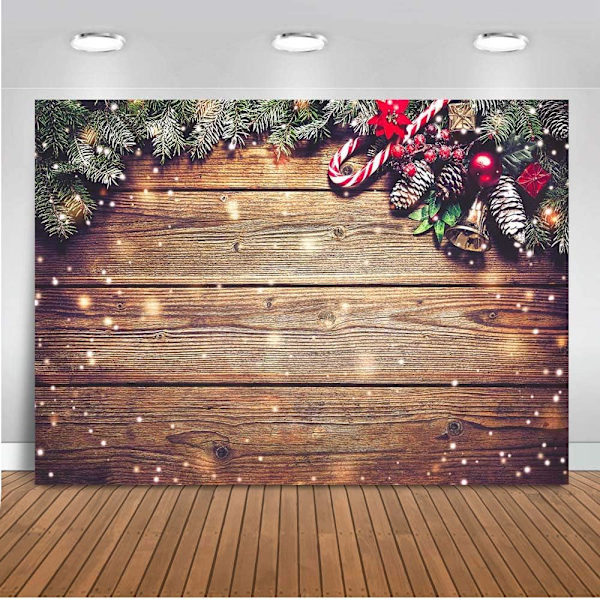Lumihiutale Kulta Glitter Joulukuvaus Tausta 5x3ft Rustic Puinen Seinä Lattia Valokuva Tausta Lapsille Muotokuva Perhe Joulujuhla Koju