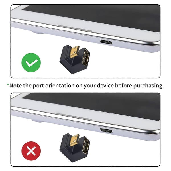 U-formet Mini HDMI til HDMI 8K-adapter, 8K Mini HDMI hann til standard HDMI hunn