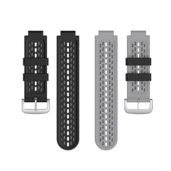 Kestävä silikoniranneke Garmin Approach S2 S4 -urheilukelloon Black Grey