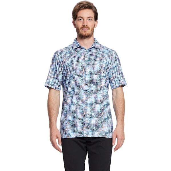 Herrgolftröjor, Dry Fit, Kortärmad, Mönstrad, Fukttransporterande prestanda 4XL