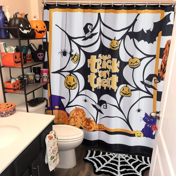 Hämähäkinverkko Sisätilojen Halloween-matto 24x36 tuumaa, Pehmeä Goottilainen Hauska Halloween-kylpyhuoneen Matto Liukumaton Keittiön Matto Konepesu