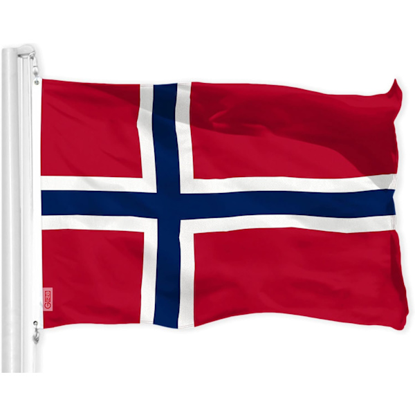 USA Amerikanska & Norge Norska Flaggor 3x5 FT Combo Tryckt 150D Polyester Av