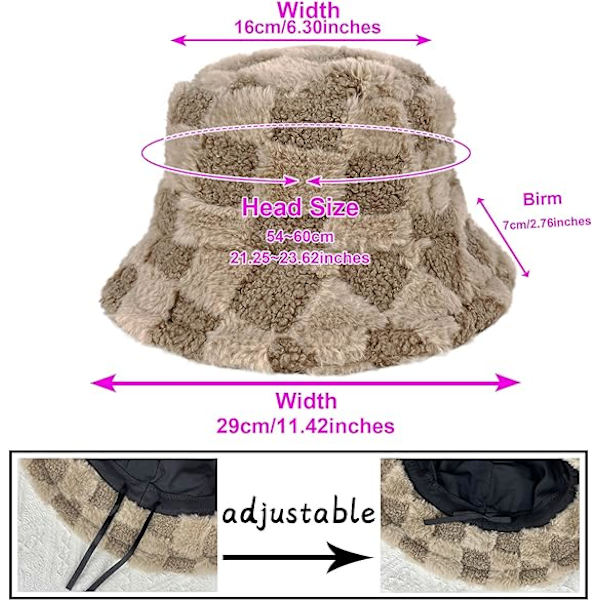 Pels Bucket Hat - Varm og blød kunstig pels fiskerhat til kvinder og mænd
