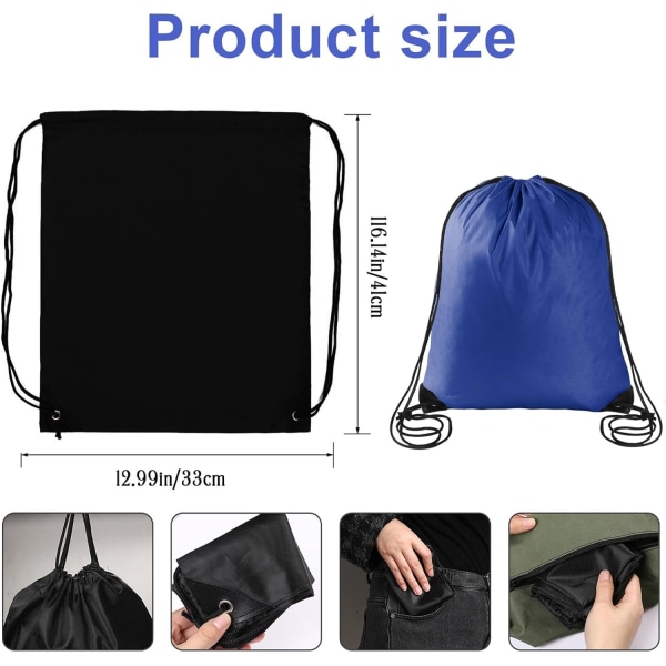 2 Pcs Drawstring Backpack Bags Sports Cinch Sack String Bags Black Dark Blue Drawstring Gym Bag Draw String Backpack Bulk Swimming String Bags