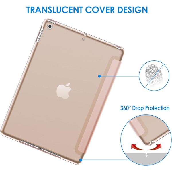 Fodral för iPad 10,2 tum (2021/2020/2019 modell, 9/8/7 generation), Auto Wake/Sleep Cover (Rose Gold)