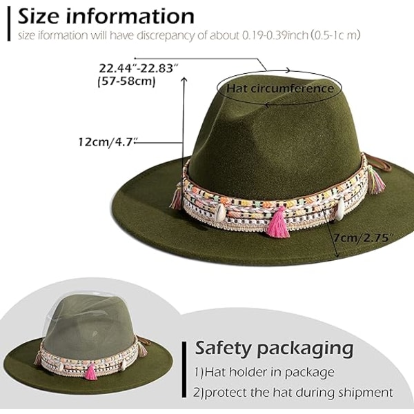 Naisten Huopa Fedora Hat Laaja Reuna Panama Hat Tassel