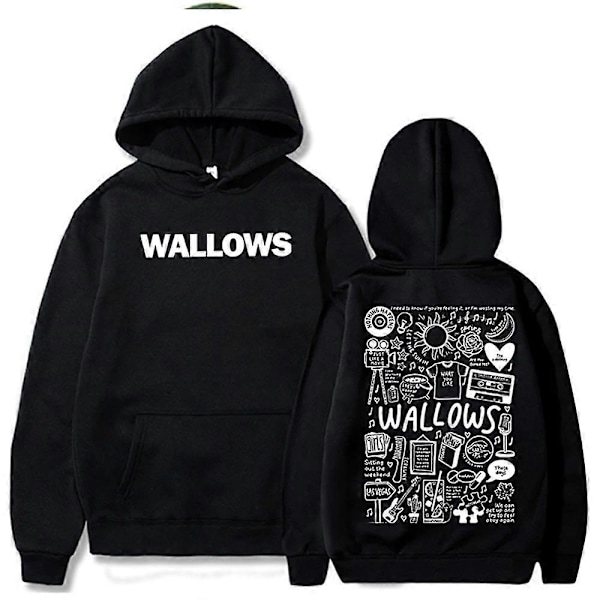 Wallows Hoodie Wallows Musik Hoodie Wallows Merchandise Rockmusik Hoodie Unisex Tröja Toppar Streetwear dark gray M