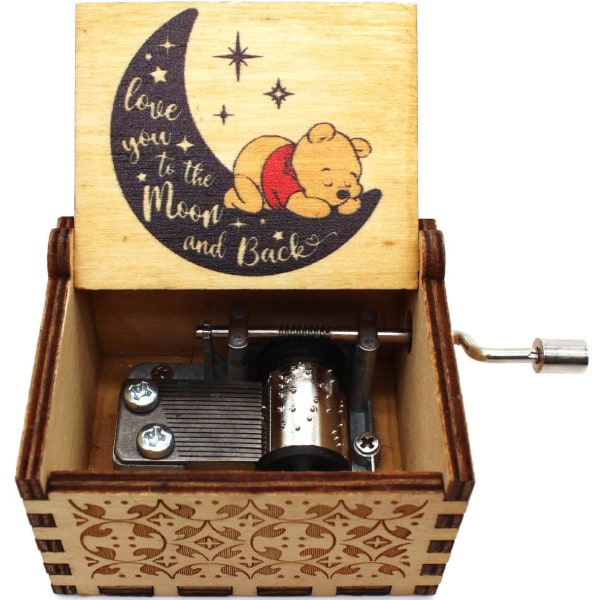 Tremusikkboks - The Pooh Saying Music Box, gave til venn, jul, ferie, nyttår - 1 sett (13)