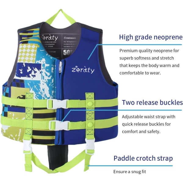 Kids Swim Vest Life Jacket Flotation Swimming Aid for Toddlers with Adjustable Safety Strap Age 1-9 Years/22-50Lbs