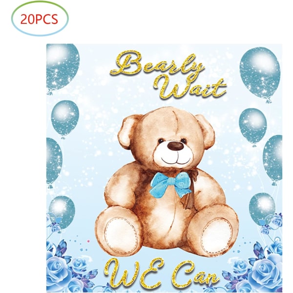 We Can Bearly Wait Baby Shower Dekorationer, Teddy Bear Baby Shower Party Supplies, 20 tallrikar och 20 servetter, Baby Shower