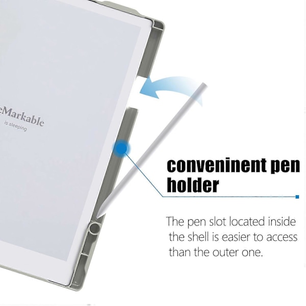 Fodral för ReMarkable 2 Roterande Ställ PC PU Läder E-läsare Skydd med Pennhållare - Multicolor Grey