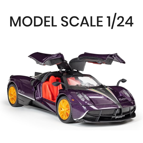 1:24 Simulering Pagani Legering Bilmodell Ljud och Ljus Dra tillbaka Sportbil Formgjutning Legering Toy Boy Collection Dekoration Present