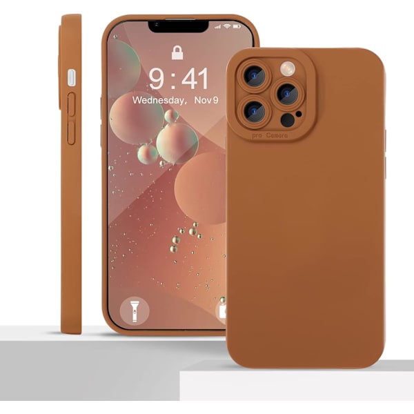 Designad för iPhone 13 Pro Max Skal Gel Gummi Heltäckande Skydd Stöttåligt Fodral för Apple 13 Pro Max Endast, Stöttåligt Skydd (Gyllene Brun)