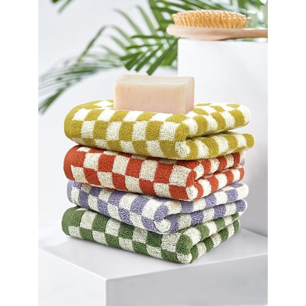 Handdukar för badrum 4-pack, bomulls handdukar mjuka absorberande för spa bad gym kök, 13 x 29 tum, 4 färger