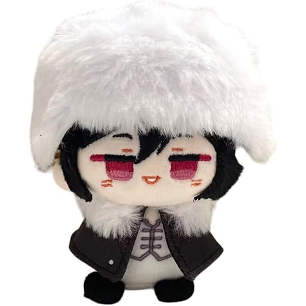 Plysj nøkkelring, 4\" søt Chibi plysjfigur nøkkelring anheng for ryggsekk, Dazai Osamu Chuuya Rampo Dostoevsky plysj for BSD-fans (Dostoevsky)