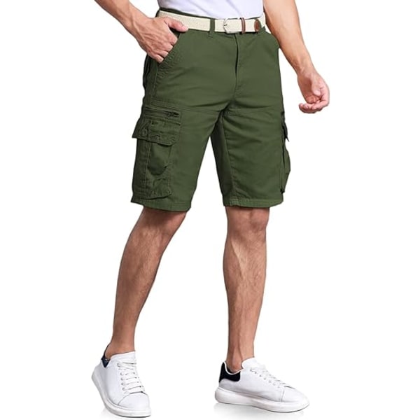 Men's Cargo Shorts Lightweight Multi Pocket Casual Short Pants with No Belt