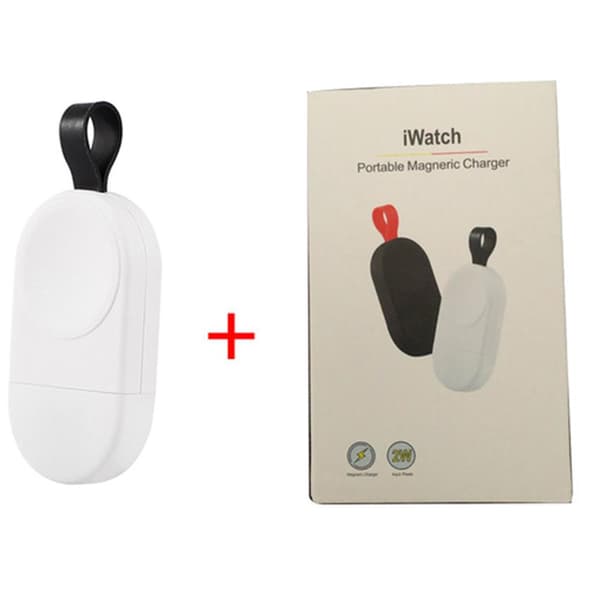 Smidig, portabel mini trådløs lader for iWatch Vit