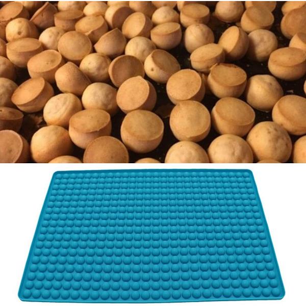 Silikone bagemåtte, 2 cm halvkugle silikone måtte med knopper, bageform til hundecookies og hundegodbidder, chokoladeform
