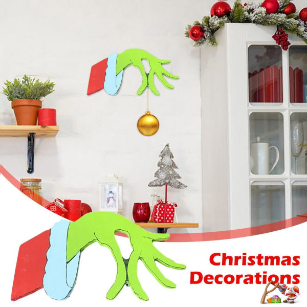 Christmas Thief Hand Cut Out Christmas Thief Grinch Hand Decorations Thief Hand Decal Wall Stickers Home Decor