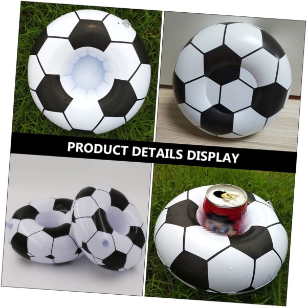 4 st Cup Holder Cup Holder Coasters Uppblåsbar Fotboll Strandfotboll Pool Dryck Flyter PVC Uppblåsbar Fotboll Dryckeshållare Pool