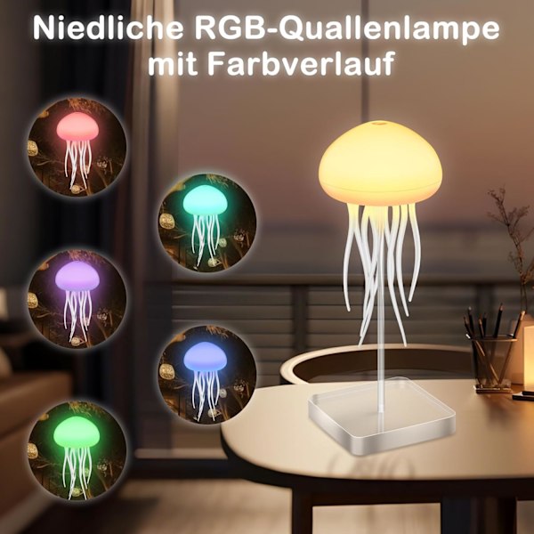LED Meduusalvalo, RGB Gradientti Meduusalvalo Ääniohjauksella ja Älykkäillä Lonkeroilla Kotiin, Toimistoon