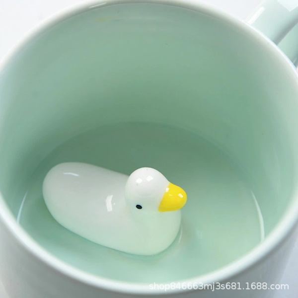 3D Kaffeemugg Söt Djur Inuti Kopp Cartoon Keramik Figur Tekopp Jul Födelsedagspresent för Pojkar Flickor Barn - Fest Kontor Morgon(3D Kopp)