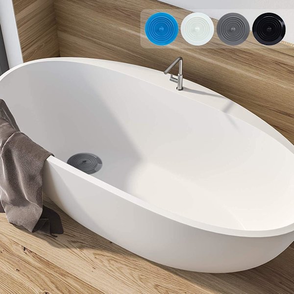 Badepropper Silikonsinkpropp Kjøkkenvaskpropp 15,3 cm Diameter for Kjøkken, Baderom og Vaskeri Universal Avløpsstopper (1 stk, Grå)