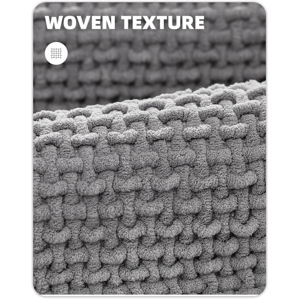 16\"x24\" Chenille Bademåtter - Farve G Tynde Bademåtter Passer Under Døren - Absorberende, Flade, Skridsikre, Bløde, Maskinvaskbare