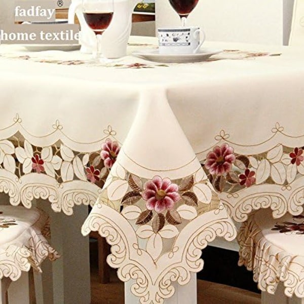 Europeisk rustik bordsduk Handgjord bordsduk rektangulär ihålig cover