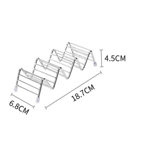 Taco-teline 4 kpl Ruostumaton Teräs Taco-teline Taco-teline Tila jopa 12 kovakuoriselle tai pehmeälle taco-kuorelle