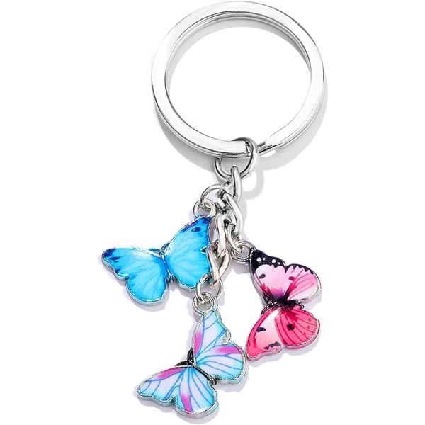 Flerfärgad fjärilshänge nyckelring fjäril nyckelring Färgglad fjäril söt väska Charm för kvinnor, stil A