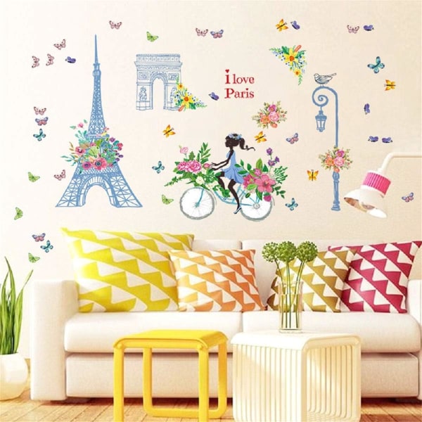 Nature Series Butterfly Girls Wall Decals Stickers Decor Paintings Murals for Bedroom Living Room (flowergirl10)