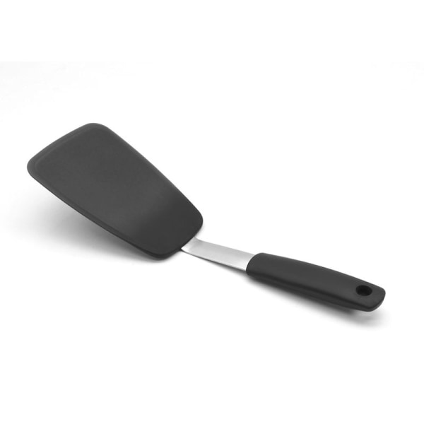 Small Silicone Flexible Turner Black, Flexible Silicone Spatula Heat ResistantTurner for Cooking