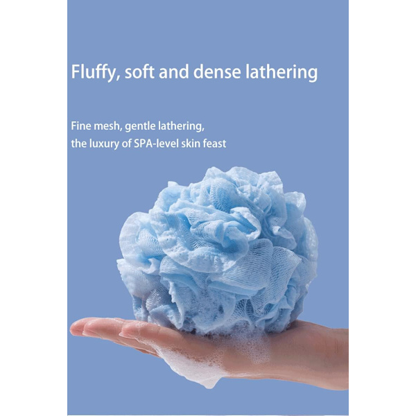 Duschsvamp, badboll, duschborste, exfolierande svamp (blå/vit/rosa 3 färger)