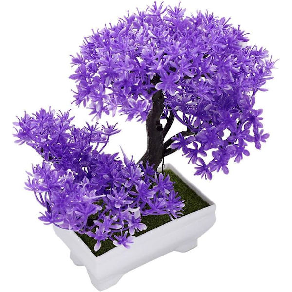 Kunstig Bonsai Tre Falsk Plante Dekorasjon Blomsterpotte Plante Hjemmekontor Dekor Falsk Potteplante (Lilla Seder)