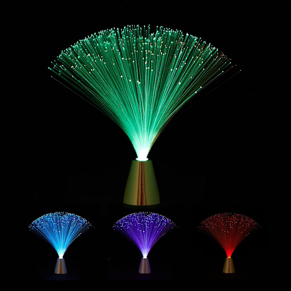 Glasfiberlampa med färgskiftning, LED retro lampa, stämningsljus, bords- och sänglampa, 33cm, färgrik, flerfärgad