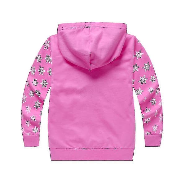 Frost 3-8 år Barn Jenter Kappe med Hette Hettegensere Glidelås Langermet Jakke Genser Pullover Topper Rose Rød Rose Red 4-5 Years