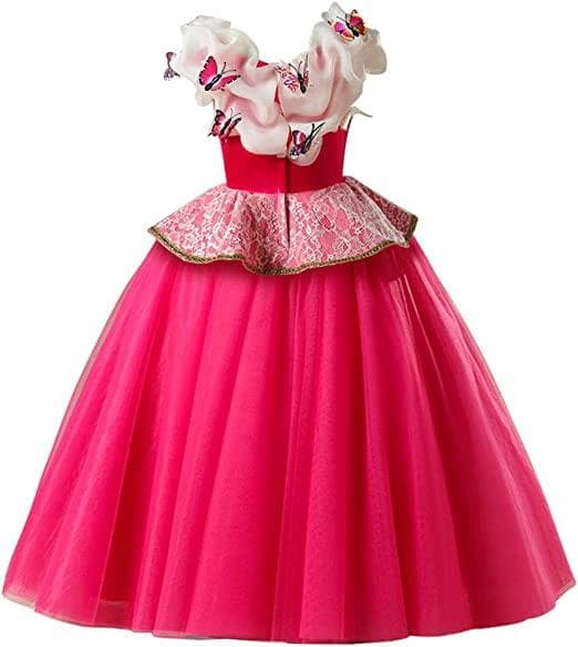 Elegant Rosa Prinsessekjole Tornerose Kostyme Rosa Rosa 110