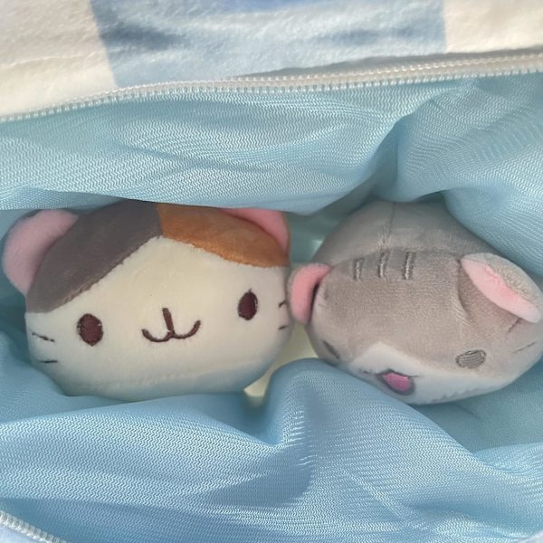 Kawaii plys bamsepude sød snack taske pude med mini blød budding plys bamse fluffy krammepude